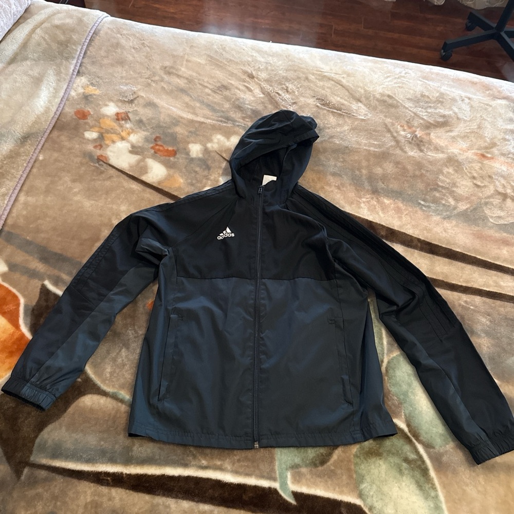 Adidas Men's Black and Gray Windbreaker